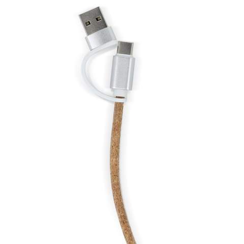 Entfesseln Sie die Kraft von Stil und Geschwindigkeit mit unserem Kork-Ladekabel! Erleben Sie Power Delivery und nahtlose Datenübertragung in umweltfreundlichem Luxus. Die Kabellänge von 1,2 m und der duale Eingangsanschluss mit USB-A und Typ-C machen es zu einem Ihrer Lieblingsladekabel.