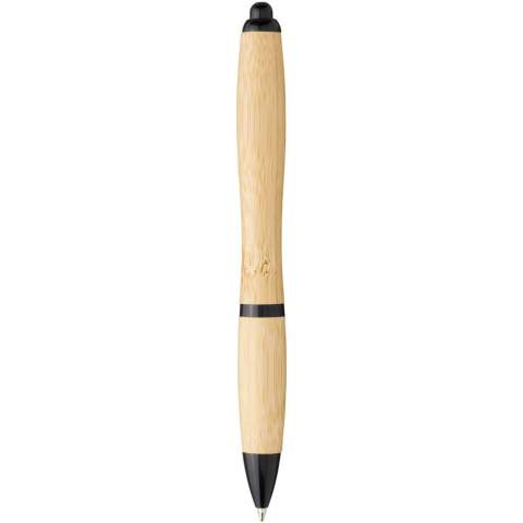 Ballpoint pen with click action mechanism, with a barrel made of bamboo, accented by a chrome clip and ABS plastic trims. Bamboo material colour may vary.
