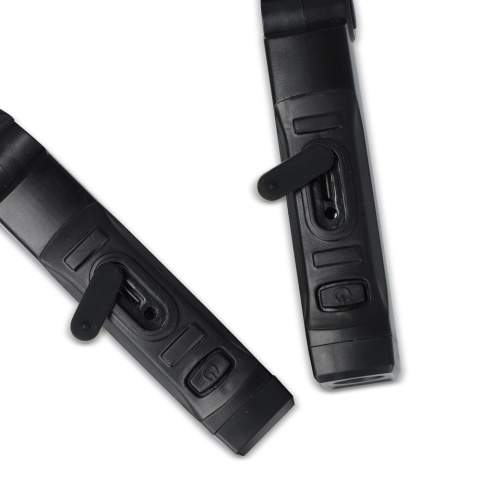 Lampe de cou rechargeable mains libres avec deux lumières SMD offrant 80 lumens. Trois modes disponibles : 100 %, 50 % et éteint. Légère et pratique pour les tâches nécessitant un éclairage mains libres.