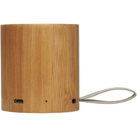 Bamboo Bluetooth® speaker with a 3W output and excellent sound quality. The built-in 500 mAh battery allows up to 3 hours of usage at maximum volume on a single charge. Bluetooth® 5.0 working range is up to 10 meters. Packaged in a gift box and delivered with an instruction manual (both made of sustainable material). Micro-USB charging cable is included. Since bamboo is a natural product, there may be slight variations in colour and size per item, which may affect the final decoration outcome. 