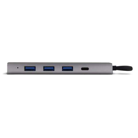 Connectez-les tous avec un seul hub ! Notre PowerHub est doté d'une connexion USB-C flexible et d'un hub gris compact comprenant un port USB, un port USB-C et un port HDMI. Le PowerHub HDMI vous permet de tirer le meilleur parti de votre ordinateur portable, notamment en ce qui concerne les écrans multiples, en connectant facilement des périphériques.