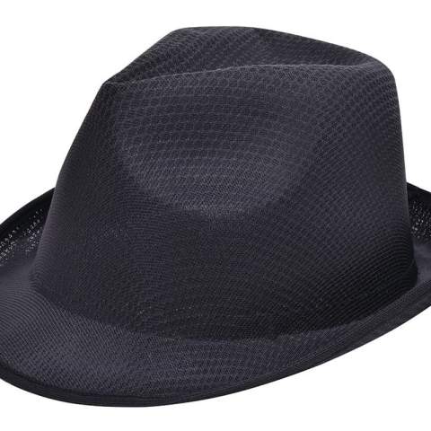 Take on the role of godfather with this promotional version of the mafia hat. Add a coloured ribbon above the edge of the hat for an even more playful effect, including a fun message or your (company) logo. Made of polyester. Extremely economical pricing for large quantities.