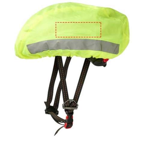 Ideal helmet safety cover for cyclists that increases visibility. Made of high performance waterproof WP 600 lime fluorescent material with reflective film.