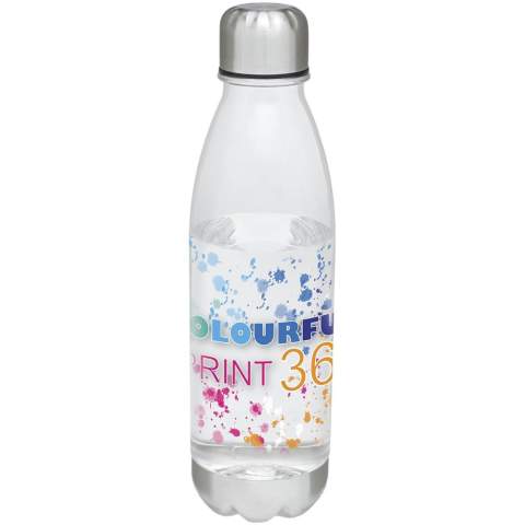 Bouteille de sport à simple paroi en matériau durable avec couvercle vissé. Résistante aux chocs, aux taches et aux odeurs. Dispose d’un couvercle et d'un fond en acier inoxydable. Sans bisphénol A. Capacité de 685 ml.