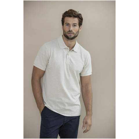 The Emerald short sleeve unisex recycled polo – where sustainability meets style. This polo ensures comfort and durability, complemented by a 1x1 rib collar at the end of the sleeves. The polo also features GRS certified buttons, further reducing its environmental impact. With side splits for ease of movement, this polo embraces functionality. Made of a 200 g/m² pique knit of recycled cotton blended with recycled polyester. The polo incorporates Cyclo® recycled fibres where they use pre-sorted waste that determines the colour of the yarn. These fibres do not only reduce the demand for virgin resources but also exhibit a commitment to a circular life, embodying the essence of reducing waste and promoting a closed-loop system. Each polo also comes with an Aware™ tracer. This innovative feature allows users to trace the origins and journey of their item through a QR code, enhancing transparency in the supply chain and fostering a stronger connection between the product and its production process.