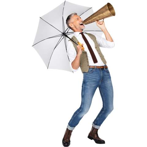 Attractively priced automatic regular umbrella with burned wooden crook handle