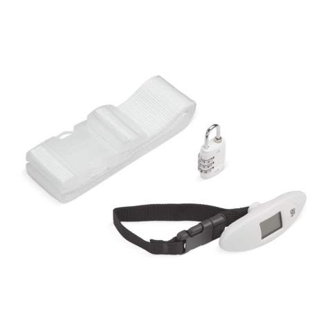 Be well prepared for your next trip. Say goodbye to excess baggage fees with the luggage scale and keep your belongings safe with the pad lock and luggage strap.