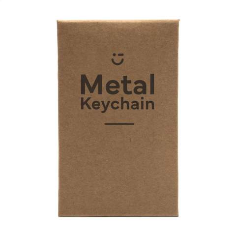 Steel key chain with sturdy key ring. Features domed branding to bring extra attention to your logo. Each item is supplied in an individual brown cardboard envelope.
