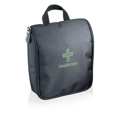 1680D polyester, eight compartments including stainless steel hook.<br /><br />PVC free: true