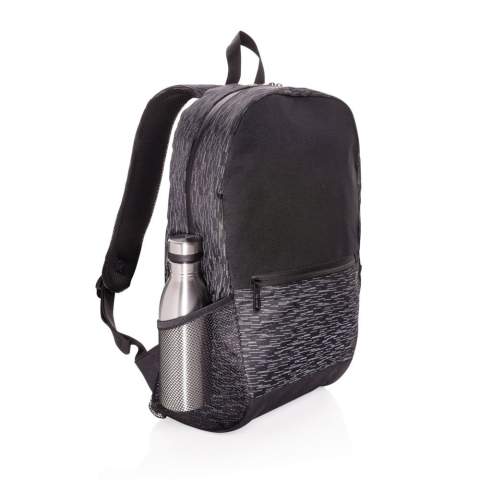 Increase your visibility in style with this backpack made with 100% recycled polyester and AWARE™ tracer. With AWARE™, the use of genuine recycled fabric materials and water reduction impact claims are guaranteed, by using the AWARE disruptive physical tracer and blockchain technology. Save water and use genuine recycled fabrics. The backpack features a modern allover reflective print, a main compartment with 15.6 inch laptop compartment, a front zipper pocket and 2 mesh pockets. Adjustable straps. PVC free. This bag saved 8 liters of water and is made of 16 plastic bottles.<br /><br />FitsLaptopTabletSizeInches: 14.0<br />PVC free: true