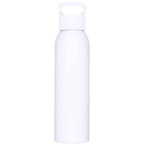 The eye-catching Sky bottle is made of aluminium, a lightweight yet durable material. The screw-on mechanism ensures that the lid opens and closes smoothly, and it has a built-in handle for easy carrying. The water bottle is single-walled and holds up to 650 ml of beverages. Another handy note is that the Sky fits in the side pocket of most backpacks and most car cup holders. 
