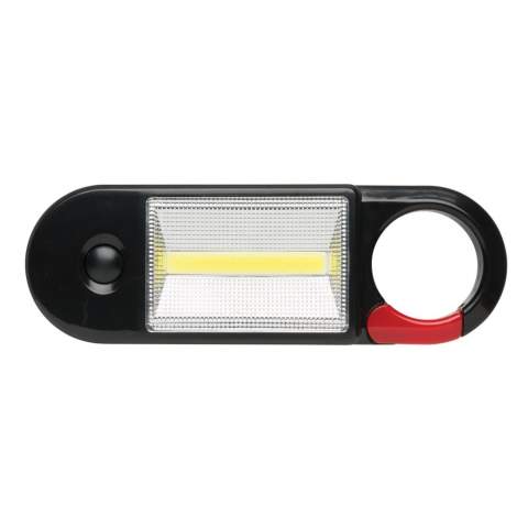Working light with both LED light on front and ultra-bright COB light. The light has a magnet and hook to hang it where you want it. Including batteries.<br /><br />Lightsource: COB LED<br />LightsourceQty: 2