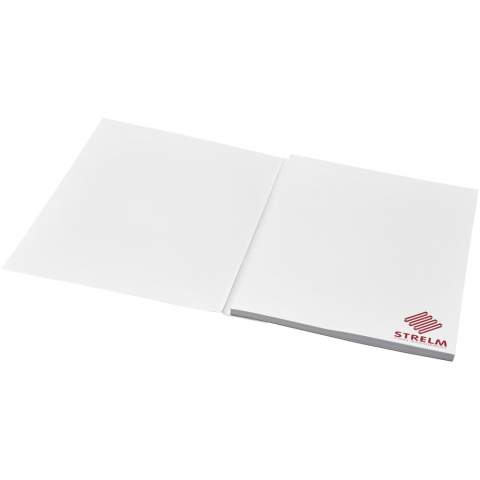 Bloc-notes A5 Desk-Mate® blanc avec des feuilles de papier vierge de 80 g/m² et une couverture papier de 250 g/m². Marquage possible sur chaque feuille et sur la couverture. Trois tailles disponibles (25/50/100 feuilles). 