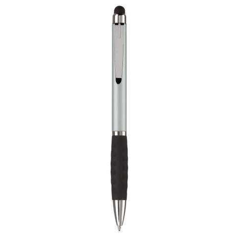 Stylo stylet pour les écrans tactiles design by Toppoint en plastique avec clip métal et grip caoutchouc. Mécanisme twist. Ecriture bleue. Existe en 9 couleurs différentes. Audit BSCI. Tous nos produits sont testés et certifiés, et répondent  aux normes sociales. 