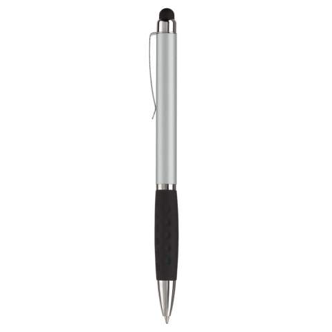 Stylo stylet pour les écrans tactiles design by Toppoint en plastique avec clip métal et grip caoutchouc. Mécanisme twist. Ecriture bleue. Existe en 9 couleurs différentes. Audit BSCI. Tous nos produits sont testés et certifiés, et répondent  aux normes sociales. 