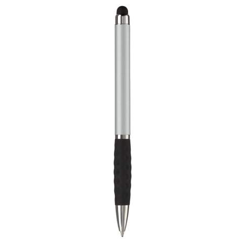 Stylo stylet pour les écrans tactiles design by Toppoint en plastique avec clip métal et grip caoutchouc. Mécanisme twist. Ecriture bleue. Existe en 9 couleurs différentes. Audit BSCI. Tous nos produits sont testés et certifiés, et répondent  aux normes sociales. 