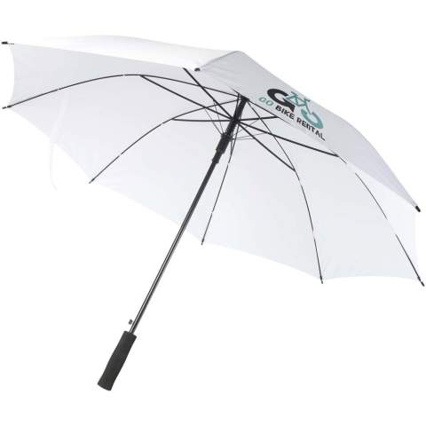 Parapluie de 27 pouces avec une toile en RPET 190T et une poignée en plastique noir de 14,5 cm de long, offrant une prise en main confortable. L'armature en fer de 14 mm assure une bonne stabilité même en cas de vent. Le parapluie Ibi est un compagnon fiable pour un usage quotidien, alliant fonctionnalité et esthétique contemporaine.