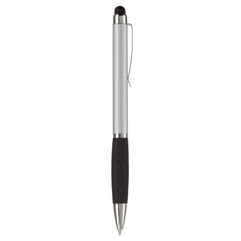 Stylo stylet pour les écrans tactiles design by Toppoint en plastique avec clip métal et grip caoutchouc. Mécanisme twist. Ecriture bleue. Existe en 9 couleurs différentes. Audit BSCI. Tous nos produits sont testés et certifiés, et répondent  aux normes sociales. 