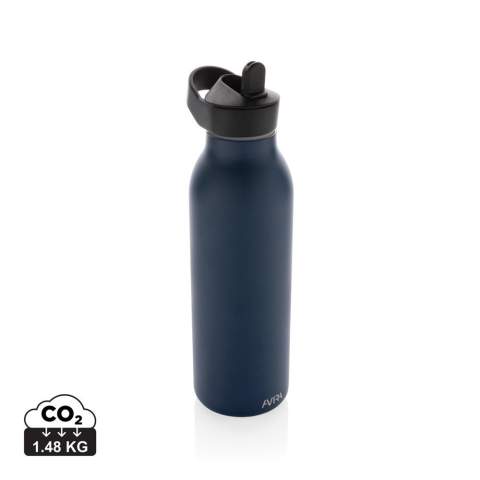 The Ara RCS Recycled Stainless Steel Vacuum Bottle is designed with an innovative fliptop lid and a straw, making it perfect for sports or on-the-go activities. Its double-wall construction, made from recycled stainless steel, keeps your water chilled for up to 20 hours. This bottle fits most standard car cup holders, allowing you to take it with you wherever you go. It's made with RCS (Recycled Claim Standard) certified recycled materials, ensuring a fully certified supply chain of recycled materials. With a total recycled content of 96% based on the total item weight, it's eco-friendly and BPA-free. With a 500ml capacity and including FSC®-certified kraft packaging, you can even repurpose the box as a phone holder, pencil holder, or flower pot!<br /><br />HoursCold: 15