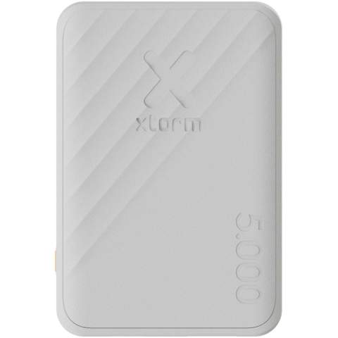 Small and compact 5000 mAh power bank, providing at least one full charge for a smartphone or earbuds. The power bank has 2 USB ports and charges extra fast thanks to the 12W FastCharge technology from Xtorm.