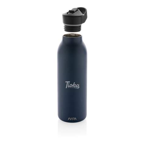 The Ara RCS Recycled Stainless Steel Vacuum Bottle is designed with an innovative fliptop lid and a straw, making it perfect for sports or on-the-go activities. Its double-wall construction, made from recycled stainless steel, keeps your water chilled for up to 20 hours. This bottle fits most standard car cup holders, allowing you to take it with you wherever you go. It's made with RCS (Recycled Claim Standard) certified recycled materials, ensuring a fully certified supply chain of recycled materials. With a total recycled content of 96% based on the total item weight, it's eco-friendly and BPA-free. With a 500ml capacity and including FSC®-certified kraft packaging, you can even repurpose the box as a phone holder, pencil holder, or flower pot!<br /><br />HoursCold: 15