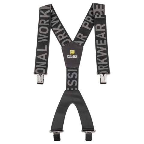 • bretellen in stretch<br />• duurzame metalen gespen dat de broek op zijn plaats houdt