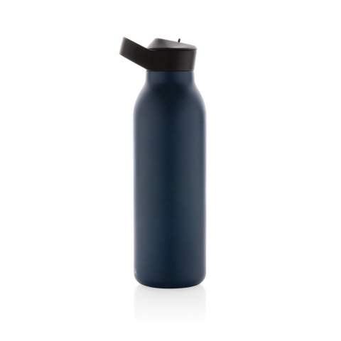 The Ara RCS Recycled Stainless Steel Vacuum Bottle is designed with an innovative fliptop lid and a straw, making it perfect for sports or on-the-go activities. Its double-wall construction, made from recycled stainless steel, keeps your water chilled for up to 20 hours. This bottle fits most standard car cup holders, allowing you to take it with you wherever you go. It's made with RCS (Recycled Claim Standard) certified recycled materials, ensuring a fully certified supply chain of recycled materials. With a total recycled content of 96% based on the total item weight, it's eco-friendly and BPA-free. With a 500ml capacity and including FSC®-certified kraft packaging, you can even repurpose the box as a phone holder, pencil holder, or flower pot!<br /><br />HoursCold: 15