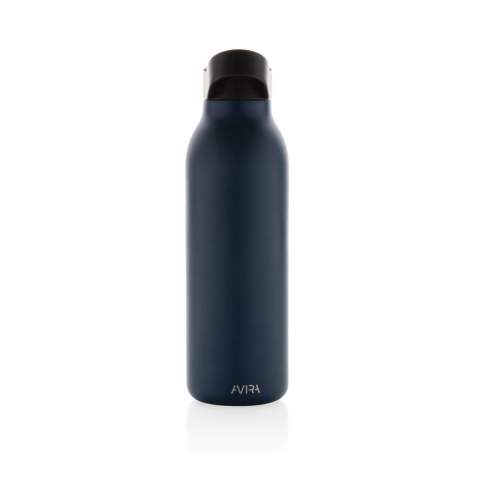The Ara RCS Recycled Stainless Steel Vacuum Bottle is designed with an innovative fliptop lid and a straw, making it perfect for sports or on-the-go activities. Its double-wall construction, made from recycled stainless steel, keeps your water chilled for up to 20 hours. This bottle fits most standard car cup holders, allowing you to take it with you wherever you go. It's made with RCS (Recycled Claim Standard) certified recycled materials, ensuring a fully certified supply chain of recycled materials. With a total recycled content of 96% based on the total item weight, it's eco-friendly and BPA-free. With a 500ml capacity and including FSC®-certified kraft packaging, you can even repurpose the box as a phone holder, pencil holder, or flower pot!<br /><br />HoursCold: 15
