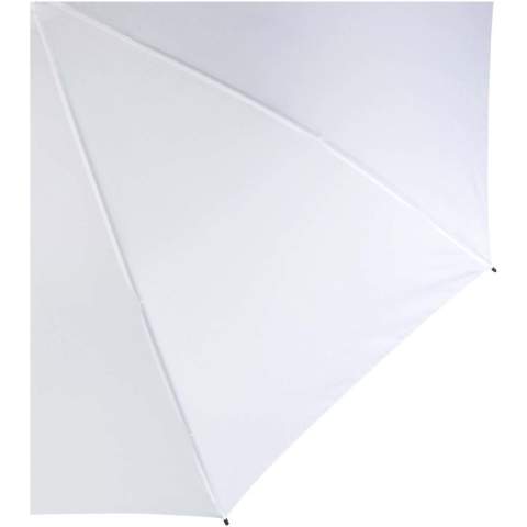 Parapluie de 27 pouces avec une toile en RPET 190T et une poignée en plastique noir de 14,5 cm de long, offrant une prise en main confortable. L'armature en fer de 14 mm assure une bonne stabilité même en cas de vent. Le parapluie Ibi est un compagnon fiable pour un usage quotidien, alliant fonctionnalité et esthétique contemporaine.