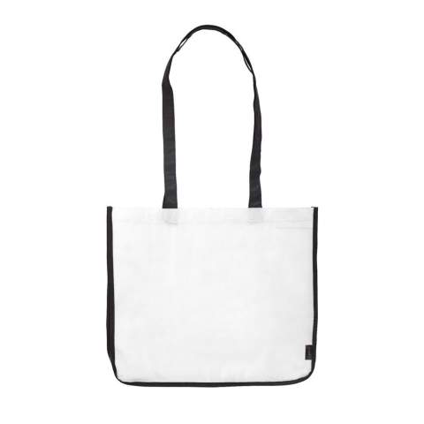 Large shopping bag made of PP non-woven material with lamination effect. White sides.