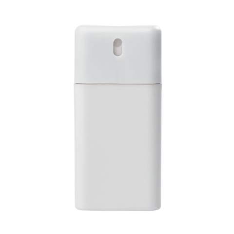 Spray nettoyant de 20 mL pour les mains avec 62% d'alcool. Existe en une multitude de couleur. Ce petit format est idéal pour être emmené partout. Le produit n'est pas rechargeable. Le marquage est réalisé sur la 1ere face du produit en digital (quadri) ou en tampographie (4 couleurs pantones). Tous nos produits sont testés et certifiés, et répondent  aux normes sociales. 