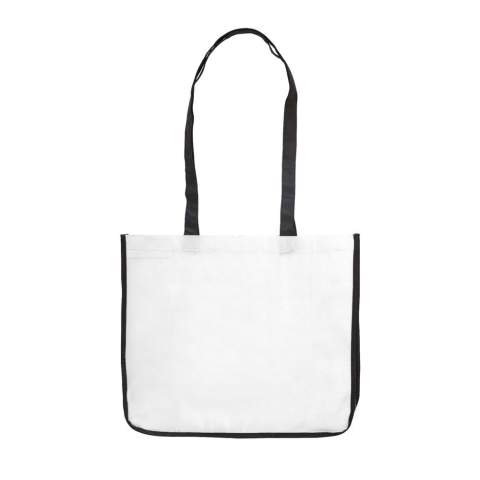 Large shopping bag made of PP non-woven material with lamination effect. White sides.