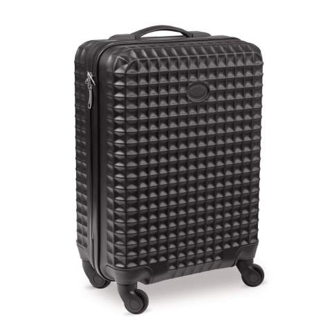 Trolley für das Handgepäck mit einem vollständig gefütterten Hauptfach und elastischen Riemen, die den Inhalt an Ort und Stelle halten. Der Koffer hat vier bewegliche Räder. Mit Platz für Doming. Einzeln verpackt in einer Box. 