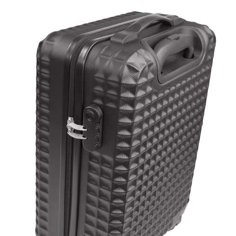 Trolley für das Handgepäck mit einem vollständig gefütterten Hauptfach und elastischen Riemen, die den Inhalt an Ort und Stelle halten. Der Koffer hat vier bewegliche Räder. Mit Platz für Doming. Einzeln verpackt in einer Box. 