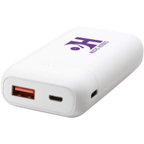 Compact power bank with a 10.000mAh high density battery that supports up to 18W quick power delivery. Micro USB input: DC5V/2.4A, 9V/2A, Type-C input: DC5V/2.4A, 9V/2A, Type-C output: DC 5V/3A, 9V/2A, 12V/1.5A, USB-A output: DC 5V/3A, 9V/2A, 12V/1.5A, Total output:18W (max). Including PVC free TPE plastic Type-C PD charging cable. Packed in an Avenue gift box.
