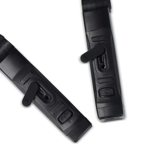 Lampe de cou rechargeable mains libres avec deux lumières SMD offrant 80 lumens. Trois modes disponibles : 100 %, 50 % et éteint. Légère et pratique pour les tâches nécessitant un éclairage mains libres.
