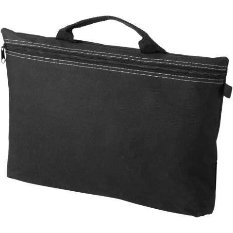 Le sac de conférence Orlando est un produit qui, grâce à sa grande surface d'impression, peut facilement voler la vedette à toute conférence, salon ou autre événement. Orlando est fabriqué en polyester 600D solide et polyvalent, se ferme et s'ouvre à l'aide d'une fermeture zippée et dispose d'une boucle de stylo pratique à l'extérieur du sac. Il offre suffisamment d'espace pour stocker des papiers jusqu'au format A4 et, en outre, le sac est facile à transporter grâce à sa poignée.   
 