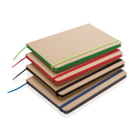 Kraft cover notebook with recycled paper. 72 sheets/144 pages of 70 g/m2 paper. Cream coloured paper. Elastic band and bookmark ribbon.<br /><br />NotebookFormat: A5<br />NumberOfPages: 144<br />PaperRulingLayout: Lined pages