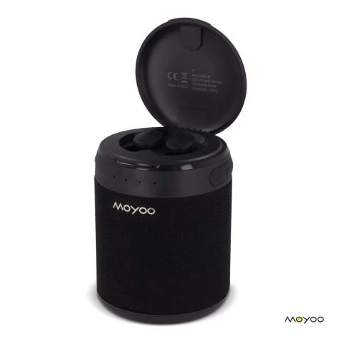 A speaker with TWS earbuds in one! This 5 Watt bluetooth speaker with luxurious finish is a must have item for everyone, Play music on the speaker and take out the earbuds to listen to music or make calls on the go. Stay connected and enjoy your music wherever you go or stand!