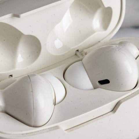 Next generation true wireless earbuds in charging case. The earbuds and charging case are made with RCS (Recycled Claim Standard) certified recycled ABS. Total recycled content: 56% based on total item weight. RCS certification ensures a completely certified supply chain of the recycled materials. The perfectly fitting earbuds have a 35 mAh battery and can be re-charged in the 300 mAh charging case within 1.5 hours. With auto pairing function so easy to pair to your mobile device. Playing time on medium volume about 3 hours. With BT 5.3 for optimal connection. Operating distance up to 10 metres. With touch pick up and mic. With stereo function and mic to answer call in stereo and touch sensor to stop the music or answer call by simply tapping the earbud. Including 3 size silicone ear tips. Including GRS certified recycled TPE charging cable. Packed in FSC® mix packaging. Item and accessories 100% PVC free.<br /><br />HasBluetooth: True<br />PVC free: true