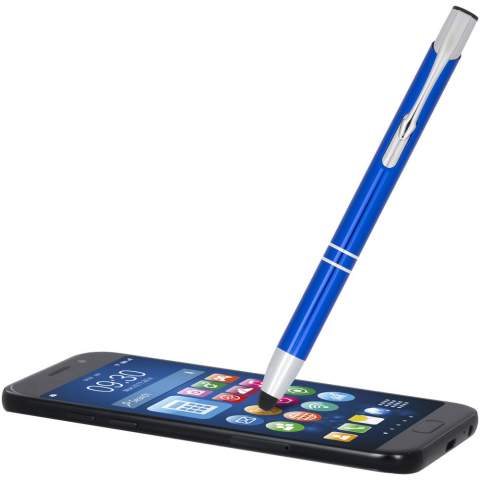 The stylus metallic anodized ballpoint pen features a built-in stylus at the pen tip. The pen is available in a wide variety of colours, and has an anodized finish which gives it a stunning shine. The extensive and popular Moneta range is available in many different styles and finishes.