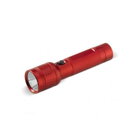 Take this compact and light-weight aluminium torch with you on for example a survival trip or while camping. The torch with a 3W LED will be delivered in a gift box including batteries.