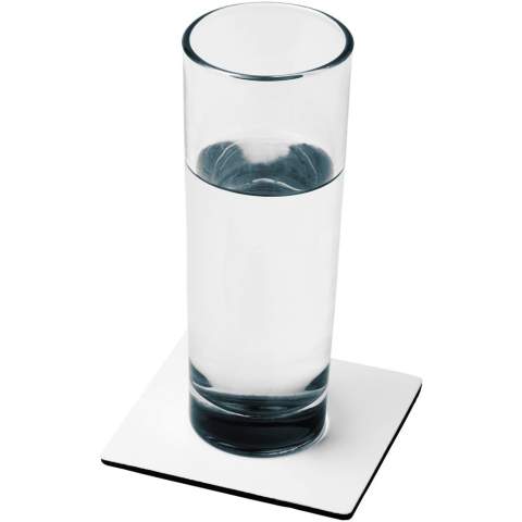 Laminated paper coaster with a black foam base for high quality printing.