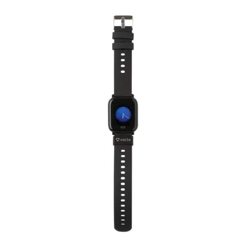 Modern lifestyle watch with 1.3” point touch colour screen to track your activities all day long. Made with RCS (Recycled Claim Standard) certified recycled TPU armband and ABS frame. Total recycled content: 31% based on total item weight. RCS certification ensures a completely certified supply chain of the recycled materials. Features include: Step count, calories, distance, multi-sport tracking alarm clock, heart rate tracking, blood pressure monitoring, sleep monitor, calendar updates, make and receive calls, notifications: SMS, Facebook, Skype, WhatsApp, Twitter etc. Compatible with Android 4.4 and IOS 8.0 and above. IPX 67 water resistant and dustproof. BT 5.0. Standby time of 15 days and working time up to 5 days. Including clip charger to charge the watch. Packed in FSC® mix kraft packaging. Item and accessories 100% PVC free.<br /><br />HasBluetooth: True<br />PVC free: true