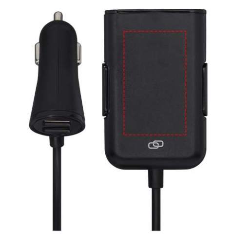 Designed for family & travel, this charger allows back and front seat passengers to simultaneously charge their electronic devices while on the road. Universal compatibility for 12/24V vehicles. Qualcomm Quick Charge Protocol 3.0. USB1/2 output: DC5V/2.4A, USB3 output: DC5V/3.1A, USB4 output: DC5V/3A, DC9V/2A, DC12V/1.5A. Cable length: 170 cm.