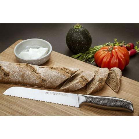 Branded chopping board by Diamant Sabatier. Made from very strong and beautiful bamboo. Finished and polished. Hygienic, antibacterial and easy to clean. With metal ring and leather suspension cord. A high-class product.  NOTE: Due to the natural grains and contours of bamboo, we cannot guarantee consistency in depth/colour of the engraving.