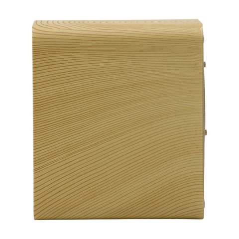Enceinte sans fil au design stylé aspect bois. Grâce à ce haut-parleur, écoutez de la musique sans fil à l'aide de l'application de votre téléphone. Design moderne et très bonne qualité sonore.