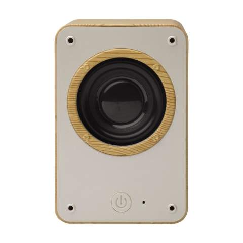 Enceinte sans fil au design stylé aspect bois. Grâce à ce haut-parleur, écoutez de la musique sans fil à l'aide de l'application de votre téléphone. Design moderne et très bonne qualité sonore.