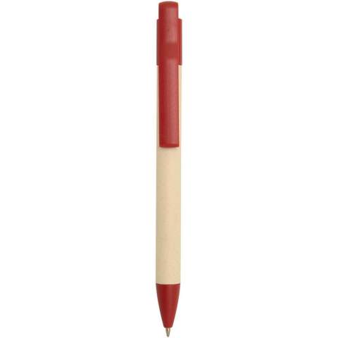 Stylo à bille rétractable Liliana en papier de canne à sucre. Couleur d'encre du stylo : Bleue. Taille de la plume : 1,00 mm. Longueur d'écriture : 1000 mètres.