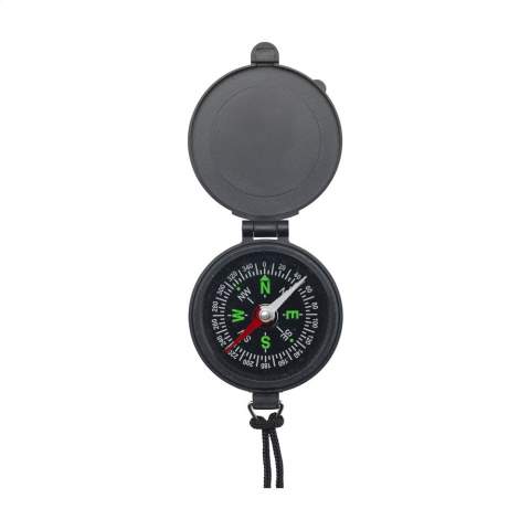 Pocket-sized compass with neck cord. Each item is individually boxed.